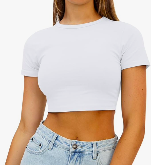 White Fitted Crop Top