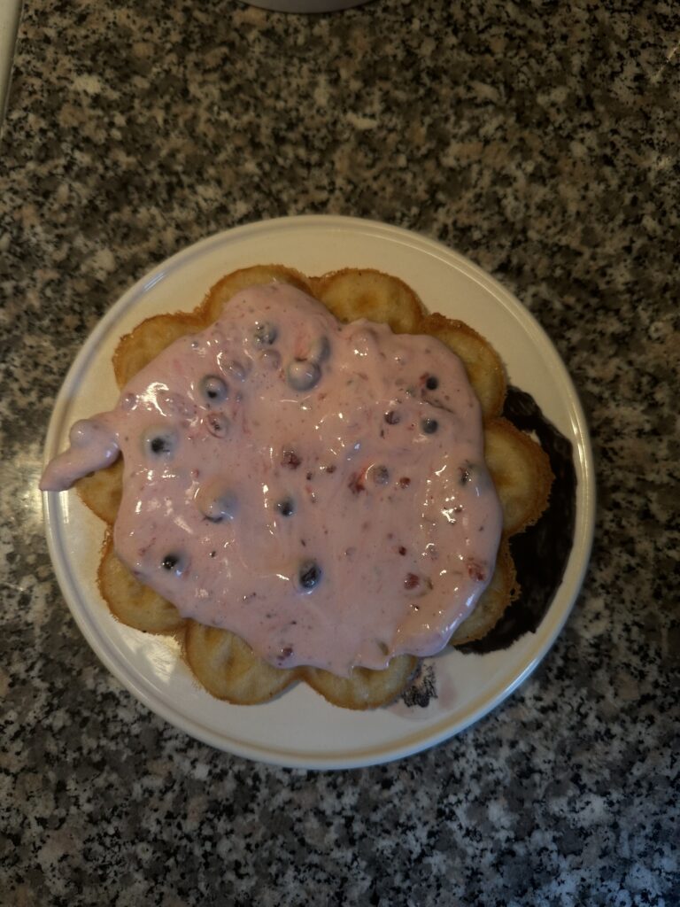 Strawberry Whipped Waffles Breakfast